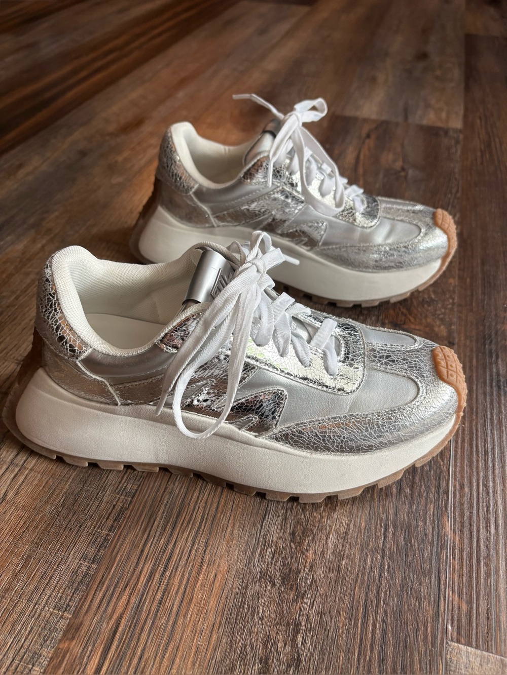 Steve Madden silver sneakers